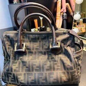 FENDI Zucca bowling bag with lock